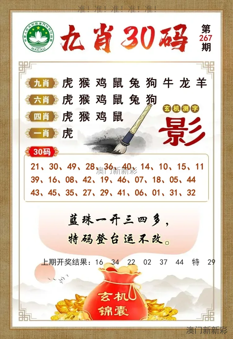 九肖30码