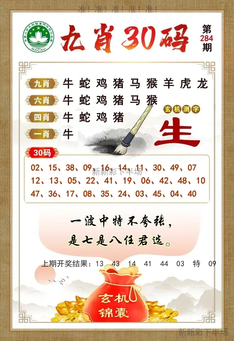 九肖30码