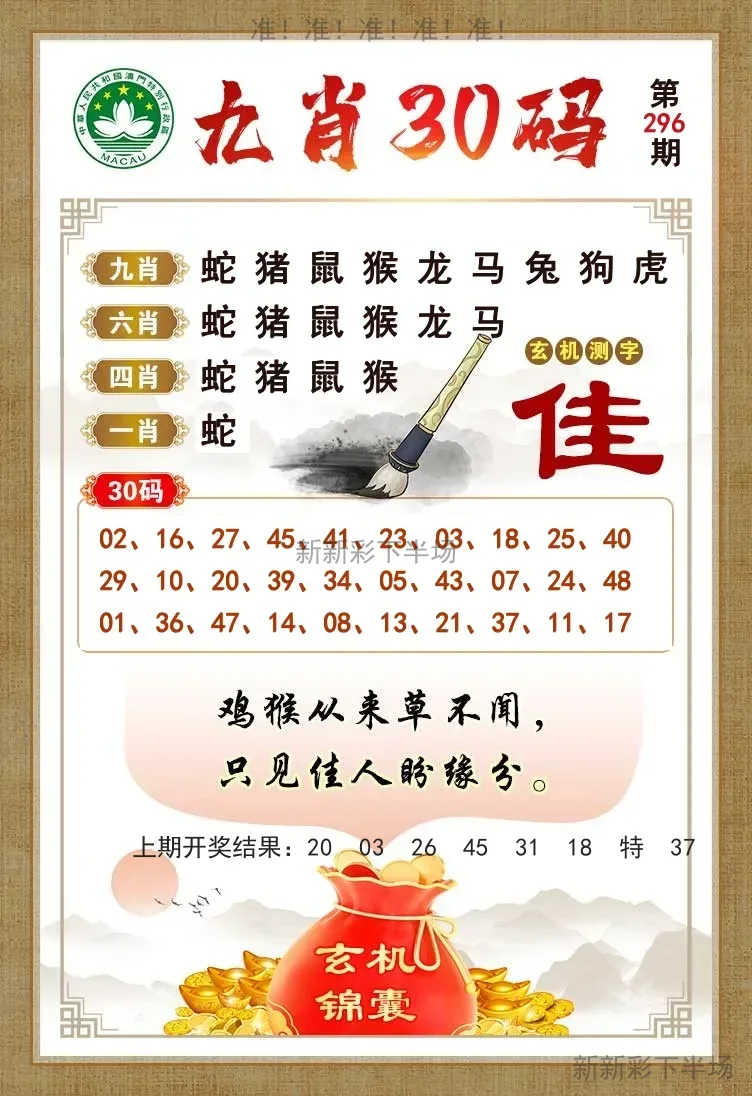 九肖30码